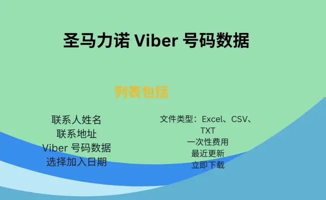 圣马力诺 Viber 号码数据